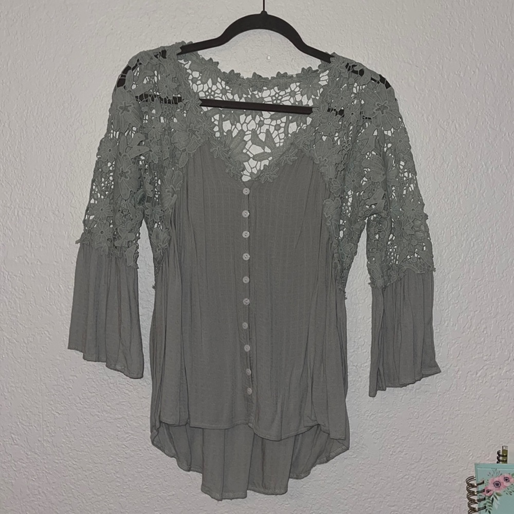 Sage green blouse, Size Small